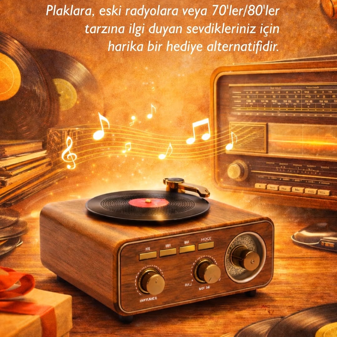 Ahşap Görünümlü Nostaljik Radyo