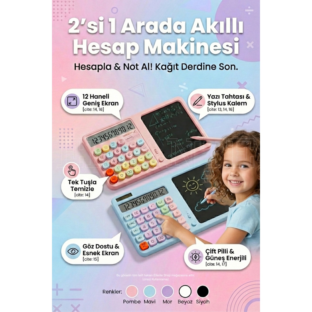 YAZI TAHTALI HESAP MAKİNASI