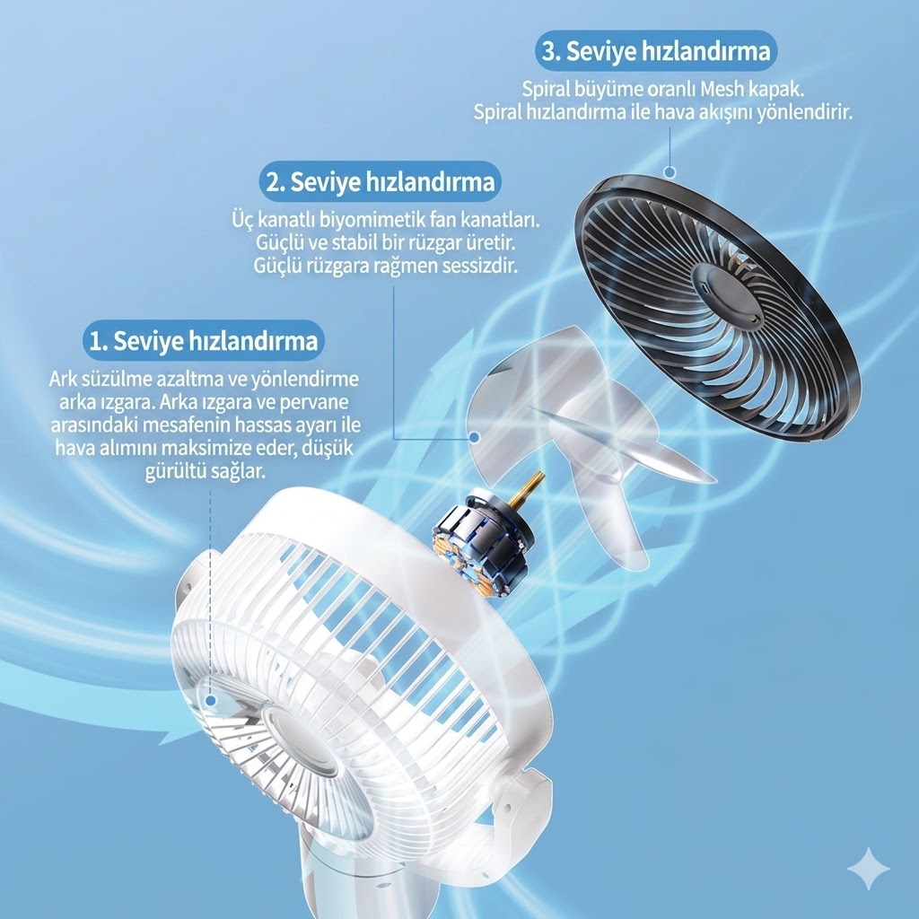 Şarjlı Vantilatör 5 Modlu Ayarlanabilir Masa Üstü ve Kule Tipi  9 Saat Zamanlayıcılı Taşınabilir Vantilatör Uzaktan Kumandalı