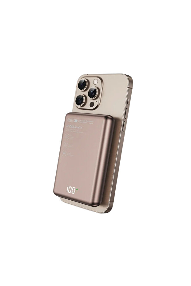 TOTU 10000 mAh 20W Pd Qc 3.0 Magsafe Manyetik Kablosuz Hızlı Şarj Destekli Slim Powerbank