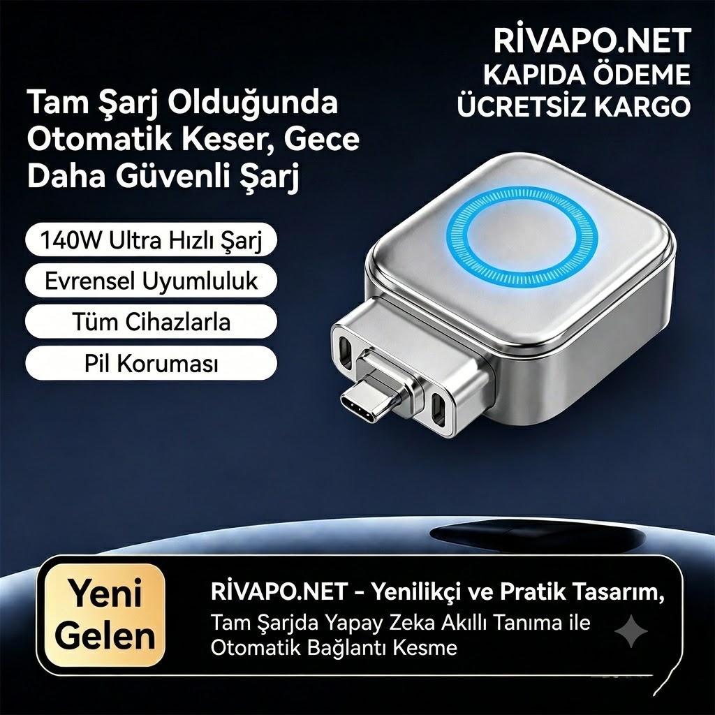 Akıllı Otomatik Durdurma Şarj Adaptörü, Type-C 140W Hızlı Şarj Otomatik Çıkarma ve Aşırı Şarj Koruması