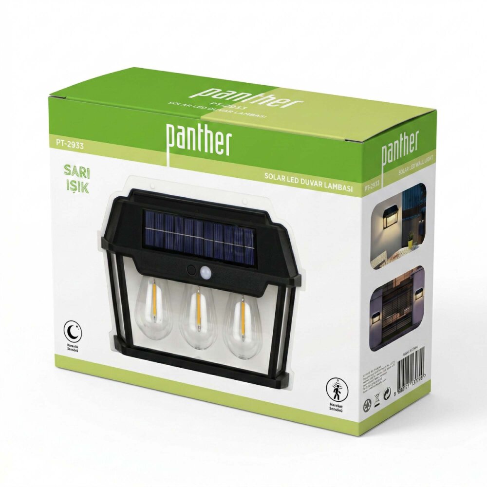 3'LEDLİ SOLAR LED DUVAR LAMBASI