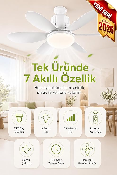 LED TAVAN TİPİ FAN