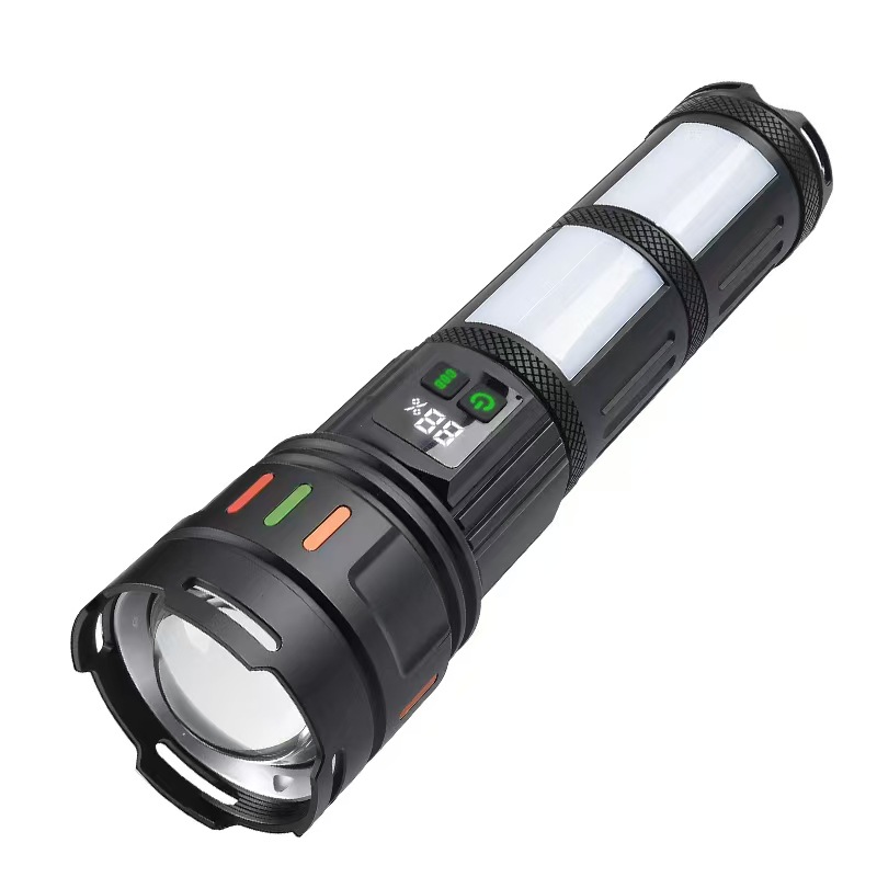110W 11.000 Lümen Ateş Yakabilen Profesyonel Şarjlı El Feneri - 25600 mAh Gerçek Dev Pilli COB Ledli Zoomlu
