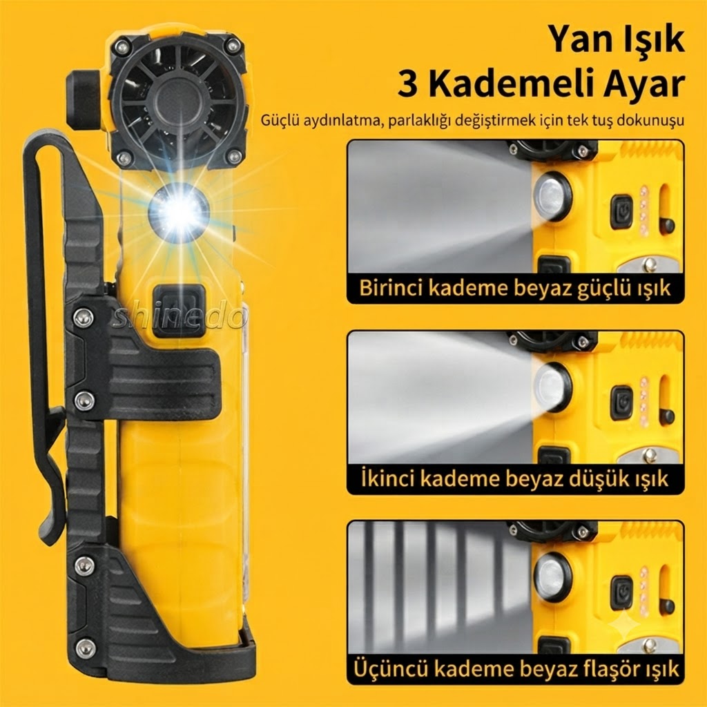 PT-925 Jet Fanlı USB Şarjlı El Feneri