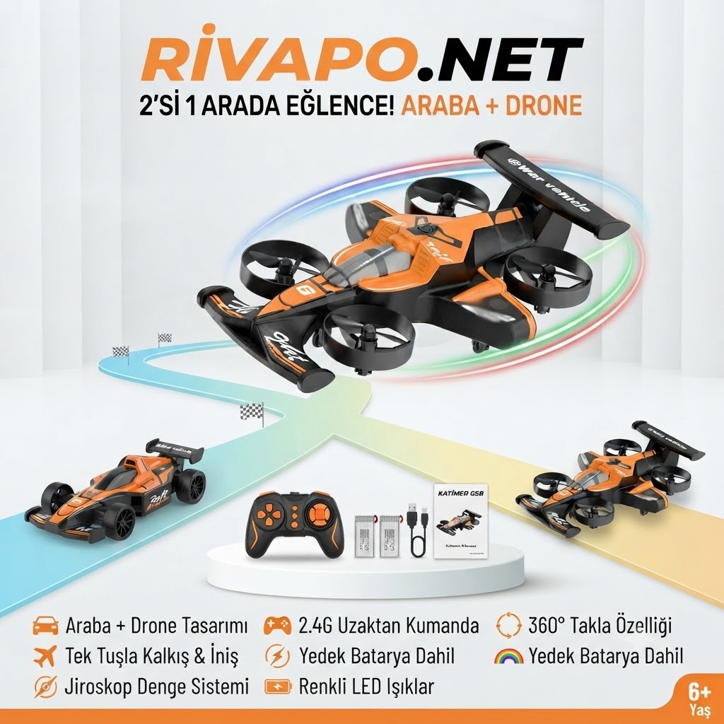Uzaktan Kumandalı Araba & Drone – 2’si 1 Arada