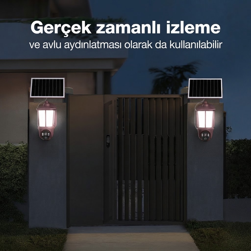 Güneş Enerjili Akıllı Kamera & Led Aplik