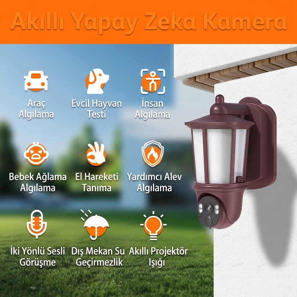 Güneş Enerjili Akıllı Kamera & Led Aplik