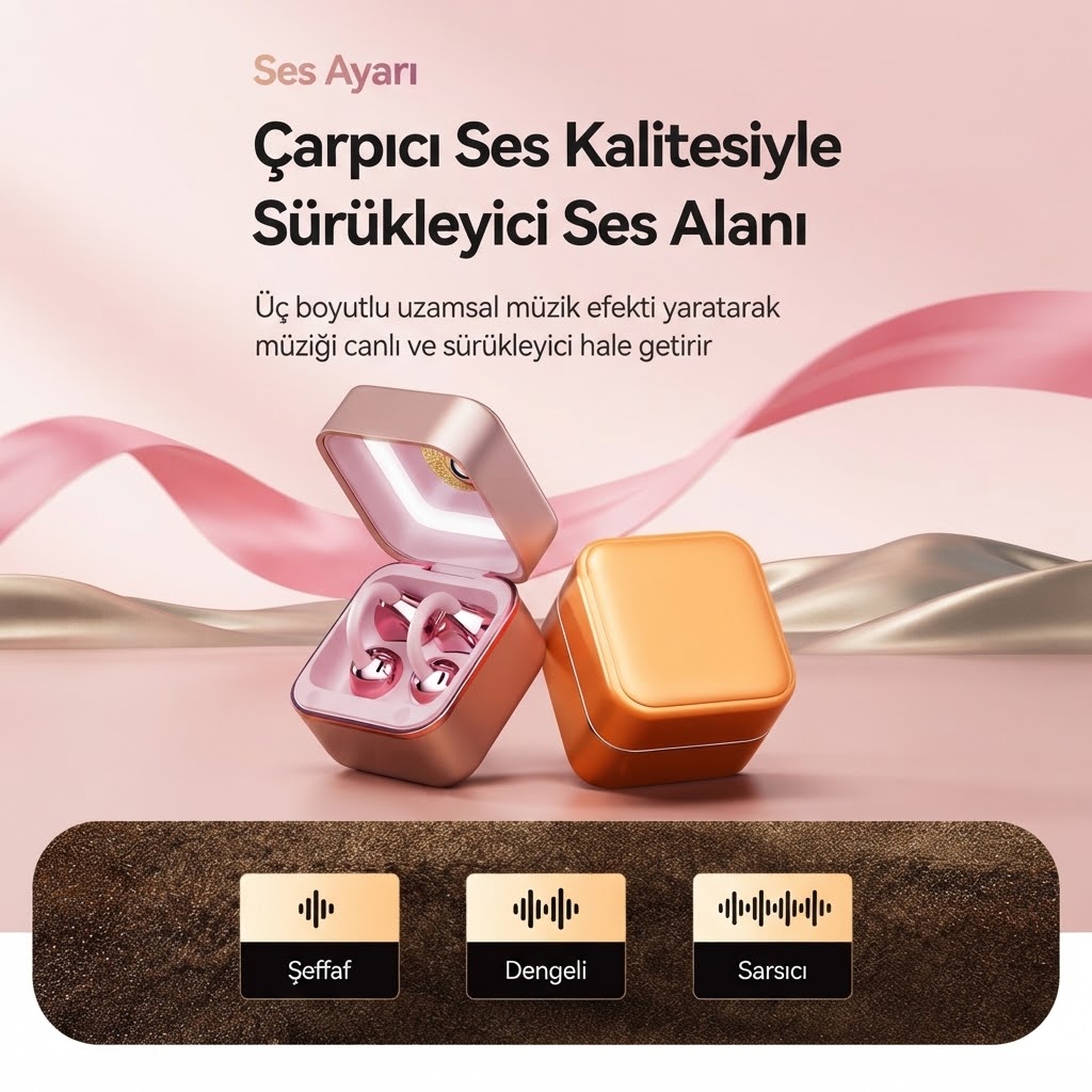 Led Işıklı Makyaj Aynalı Klips Tasarım Kablosuz Kulaklık