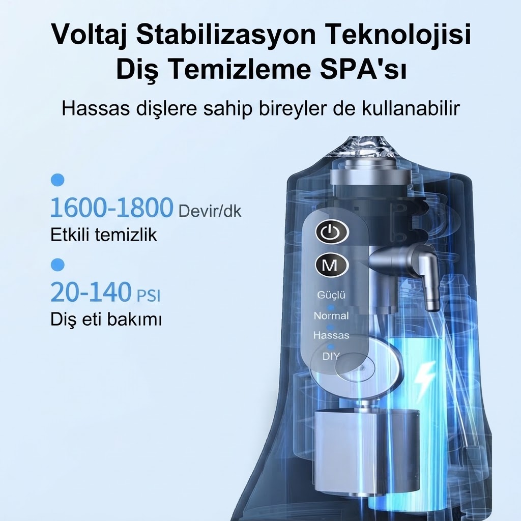 Şarjlı Ağız Duşu 4 Modlu Taşınabilir Ağız Bakım Cihazı