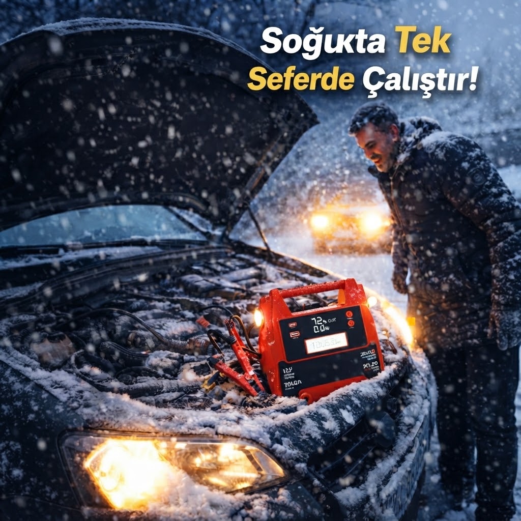 12V Araç Akü Takviye Cihazı 2000A 20000mAh Jump Starter Powerbank LED Işıklı Acil Marş