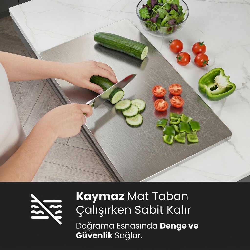 Paslanmaz Çelik Kesme Tahtası — 30x40 cm
