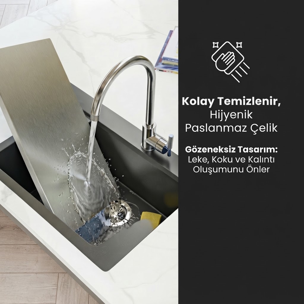 Paslanmaz Çelik Kesme Tahtası — 30x40 cm