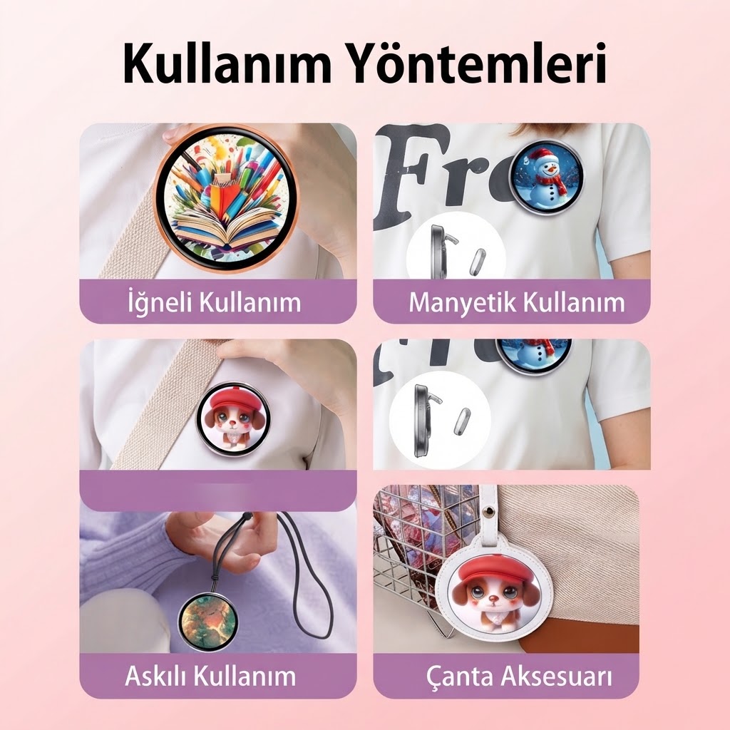 Dijital LED Ekranlı Rozet ve Dokunmatik Ekranlı Dijital İğne, Kişiselleştirilebilir Anime Tarzı Giyilebilir Akıllı Düğme, Partiler, Hayran Etkinlikleri, Ita Çantaları, Cosplay ve Hayranlıklar için