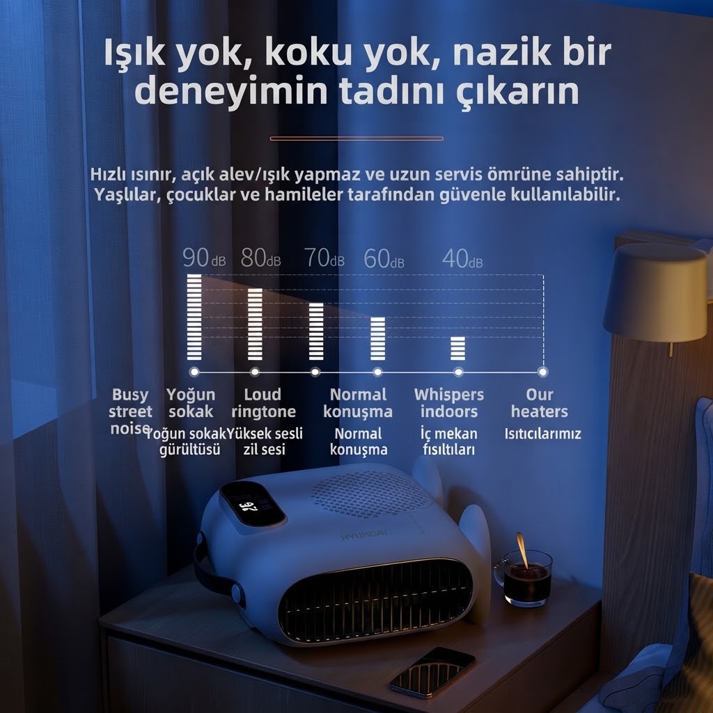 MPIA Thermoheat 2000W Uzaktan Kumandalı Elektrikli Fanlı Isıtıcı – 25 m² Etkili Portatif Masaüstü Isıtıcı